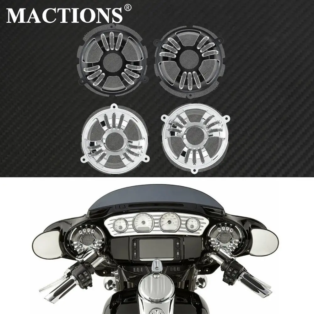 

Mactions Front Speaker Grill Masks Cover CNC Aluminum For Harley Touring Street Glide FLHX 15-16 FLHX CVO Limited FLHTKSE FLHTC