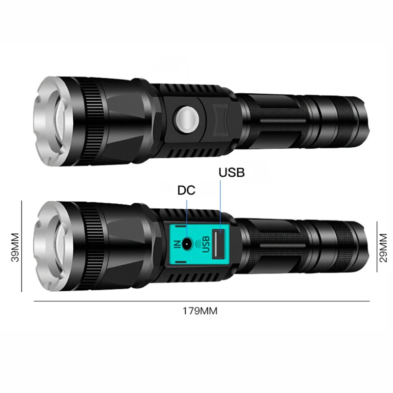Outdoor Camping LED Rechargeable Flashlight USB Charging Strong Light Zoom aerospace grade aluminum alloy waterproof 
Outdoor Camping LED Rechargeable Flashlight USB Charging Strong Light Zoom aerospace grade aluminum alloy waterproof