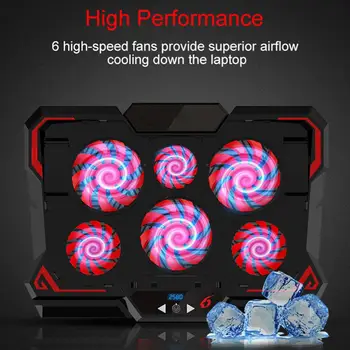 Gaming Laptop Cooler Adjustable 2 USB Port 6 Fans Notebook Cooling Pad Stand
Gaming Laptop Cooler Adjustable 2 USB Port 6 Fans Notebook Cooling Pad Stand