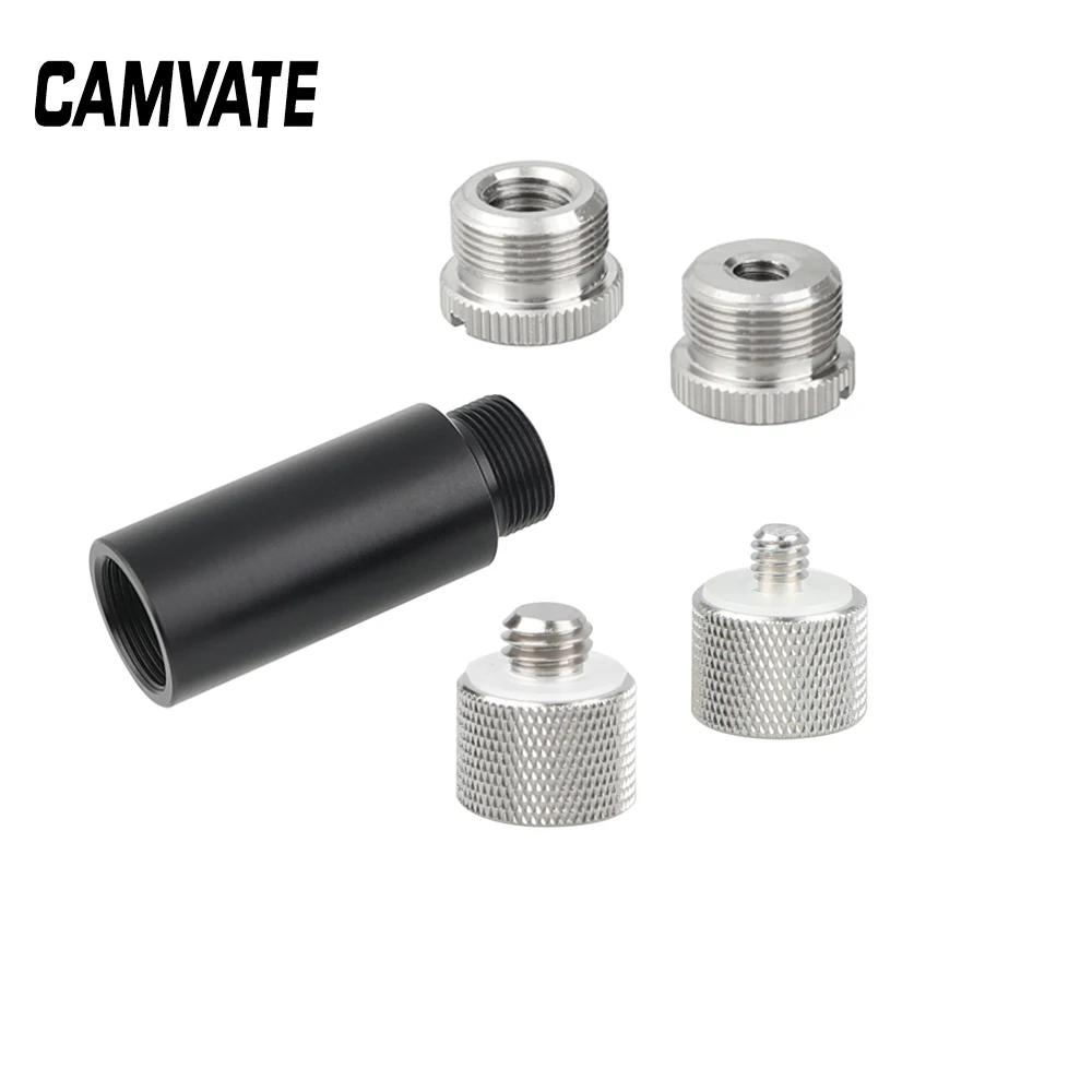 CAMVATE 2" Aluminum Micro Rod With 5/8"-27 Female To 5/8"-27 Male Thread + Assorted Thread Screw Adapters For Microphone Mount
CAMVATE 2" Aluminum Micro Rod With 5/8"-27 Female To 5/8"-27 Male Thread + Assorted Thread Screw Adapters For Microphone Mount