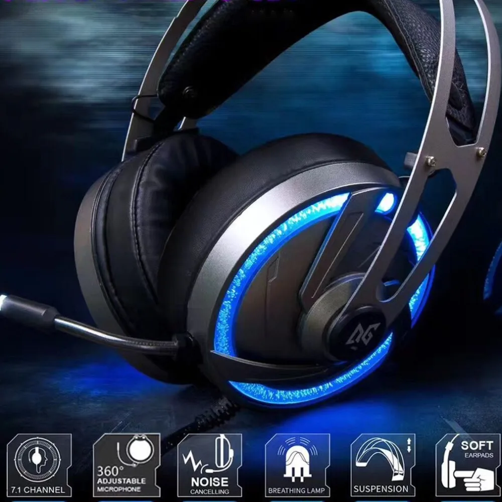 A60 Channel 7.1 USB 7 Color RGB LED Flashing Gaming Headset Computer Over Ear Stereo Heaphones Soft Earmuffs for Laptop
A60 Channel 7.1 USB 7 Color RGB LED Flashing Gaming Headset Computer Over Ear Stereo Heaphones Soft Earmuffs for Laptop