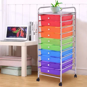 

10 Drawers Rolling Storage Cart Room High Quality Organizer Shelves for Sundries Five Layers and Above Non-folding Rack HW55238