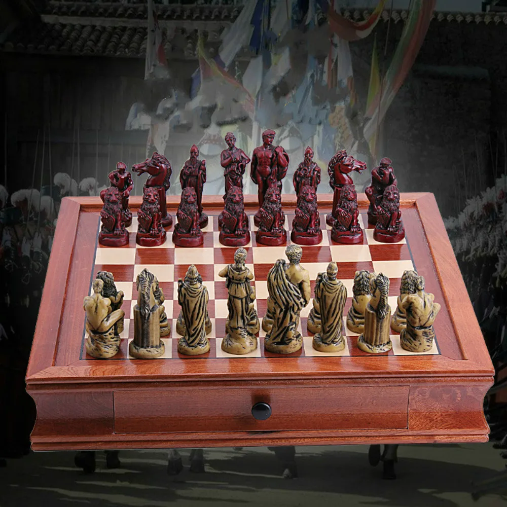 Ancient Rome Chess Set High Quality Collection Decoration Chessman with Mahogany Wooden Board
Ancient Rome Chess Set High Quality Collection Decoration Chessman with Mahogany Wooden Board