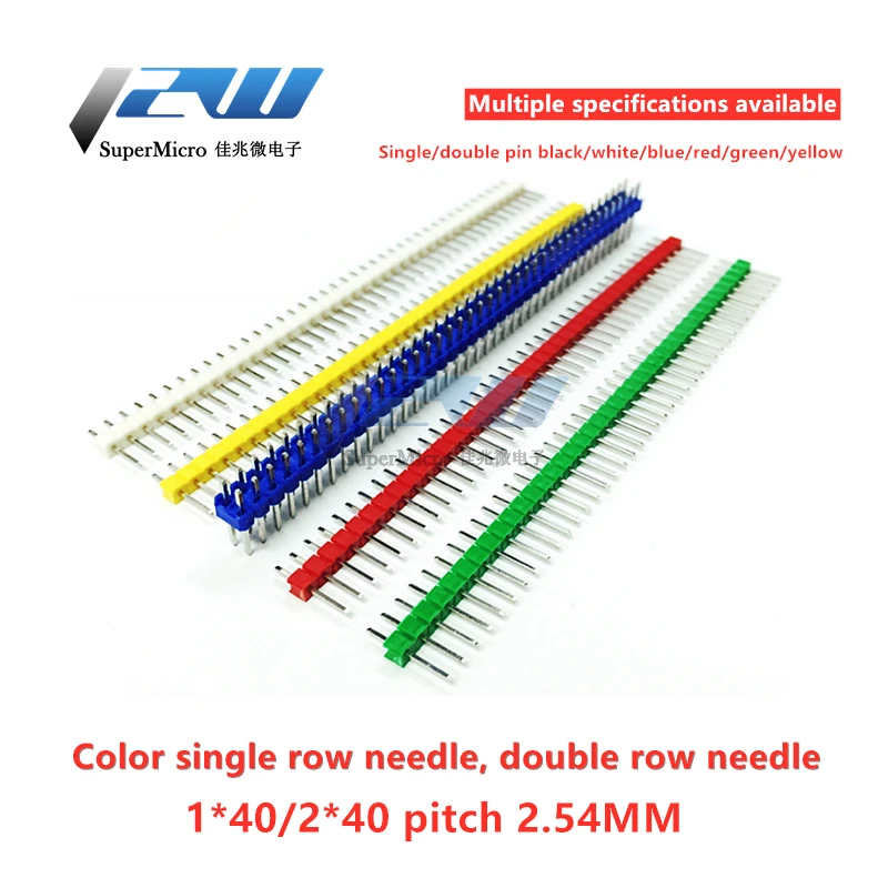 10pcs 40-pin 1x40/2x40 single/double row male 2.54 split-pin color connector 40-pin plug row for Arduino Colorful pin male
10pcs 40-pin 1x40/2x40 single/double row male 2.54 split-pin color connector 40-pin plug row for Arduino Colorful pin male