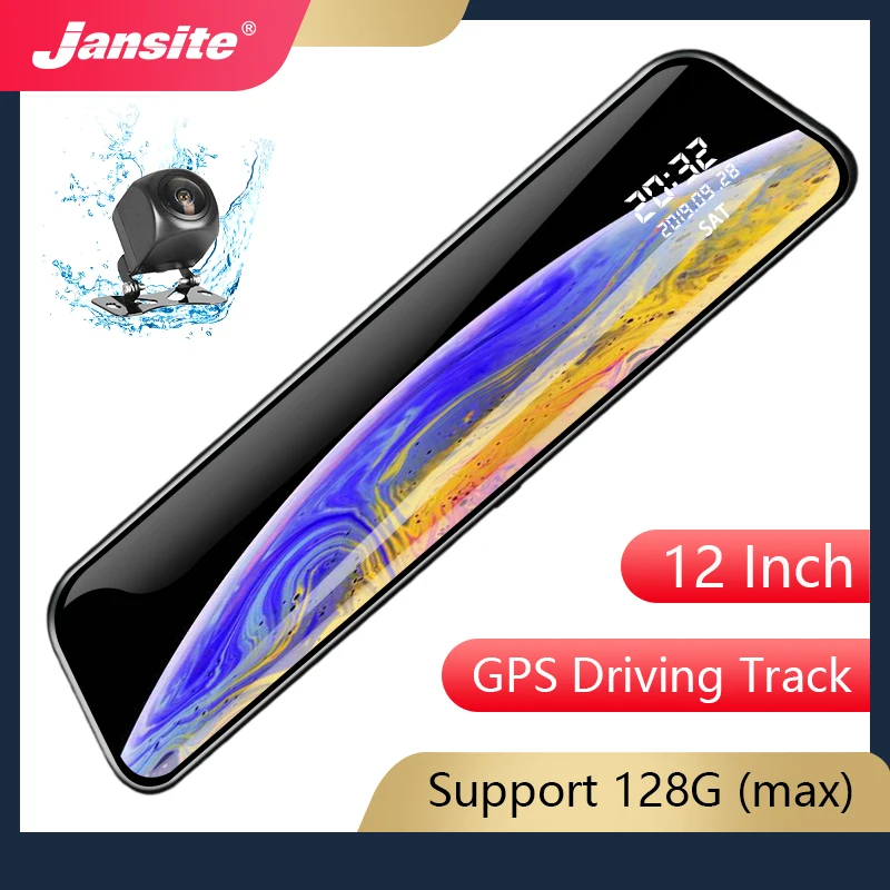 Jansite 12 inch 1080P DVR Dash Camera Rear View Mirror Drive video recorder Stream Media Touch screen GPS Tracking Playback
Jansite 12 inch 1080P DVR Dash Camera Rear View Mirror Drive video recorder Stream Media Touch screen GPS Tracking Playback