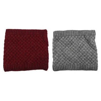 2 Pcs Warm Knitted Scarves Collar Neck Warmers Winter Wrap Shawls, Jujube Red & Gray
2 Pcs Warm Knitted Scarves Collar Neck Warmers Winter Wrap Shawls, Jujube Red & Gray