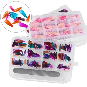 240Pcs/Box Long Stiletto Nail Art Tips Colorful Coffin Drop Fake Nails ABS Full Cover Fasle Nails Manicure Charms With Nail File
240Pcs/Box Long Stiletto Nail Art Tips Colorful Coffin Drop Fake Nails ABS Full Cover Fasle Nails Manicure Charms With Nail File