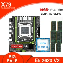Kllisre x79 X79M-S placa-mãe lga2011 mini-atx combos e5 2620 v2 cpu 4 pces x 4 gb = 16 gb ddr3 1600 mhz memória ecc(China)