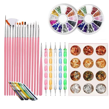 Manicure Set Point Drill Kit 20 Brushes 2 Box Drills 10 Color Coil 4 Color Gold Foil Nail Manicure Set Nail Art Tool TSLM2
Manicure Set Point Drill Kit 20 Brushes 2 Box Drills 10 Color Coil 4 Color Gold Foil Nail Manicure Set Nail Art Tool TSLM2