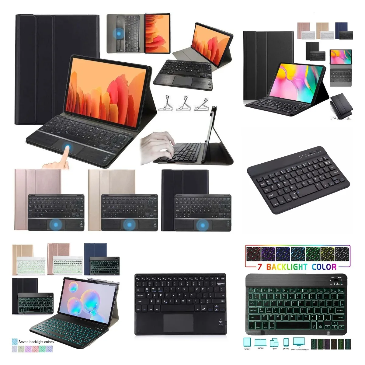 

Magnetic Slim Case For Samsung Galaxy Tab A6 10.1'' T580 T585 T580N SM-T585 tablet Bluetooth Backlight Touch Pad Keyboard cover