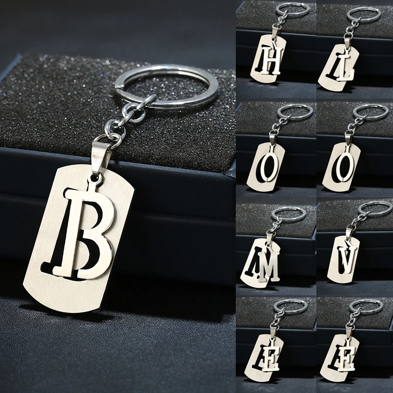 NEW DIY A-Z Letters key Chain For Men Silver Metal Keychain Women Car Key Ring Simple Letter Name Key Holder Party Gift Jewelry
NEW DIY A-Z Letters key Chain For Men Silver Metal Keychain Women Car Key Ring Simple Letter Name Key Holder Party Gift Jewelry