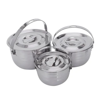 Camping Cookware Set Stainless Steel Compact Campfire Cooking Pots And Pans Rugged 3Pc Cook Set For Outdoor Hiking Barbecue
Camping Cookware Set Stainless Steel Compact Campfire Cooking Pots And Pans Rugged 3Pc Cook Set For Outdoor Hiking Barbecue