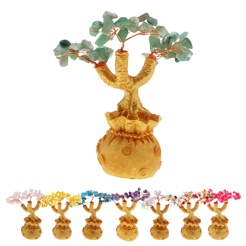 Feng Shui Crystal Money Tree Bonsai Style Wealth Luck Tree Home Decoration Feng Shui Crystal Money Tree Bonsai Style Wealth Luck Tree Home Decoration