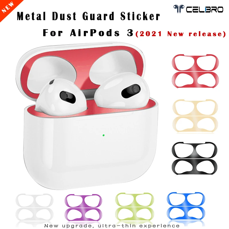 Metal Dust Guard Sticker For Apple Airpods 3 Protector Film Shield AirPods 3rd Generation Earphone Cover Accessory | Электроника