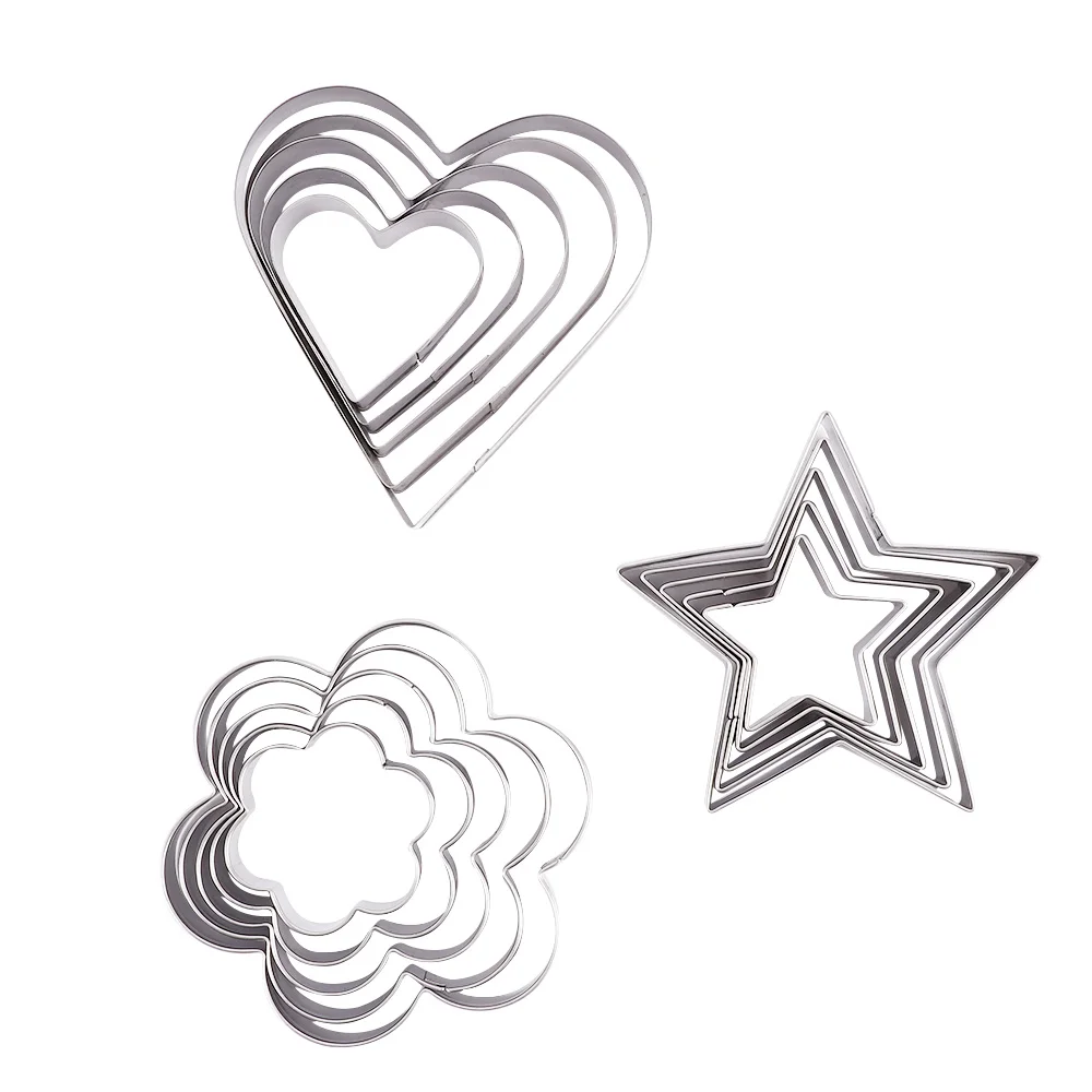 4/5Pcs/set Steel Fondant Cake Baking Mold Heart Flower Star Shape Omelette Mold DIY Cookie Biscuit Cutter Decorating Moulds
4/5Pcs/set Steel Fondant Cake Baking Mold Heart Flower Star Shape Omelette Mold DIY Cookie Biscuit Cutter Decorating Moulds