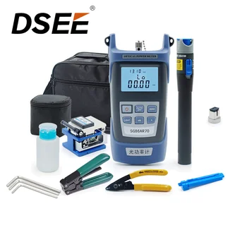 FTTH Fiber Optic Tool Kit 12pcs/set FC-6S Fiber Cleaver -70~+3dBm Optical Power Meter 10km Laser pen
FTTH Fiber Optic Tool Kit 12pcs/set FC-6S Fiber Cleaver -70~+3dBm Optical Power Meter 10km Laser pen