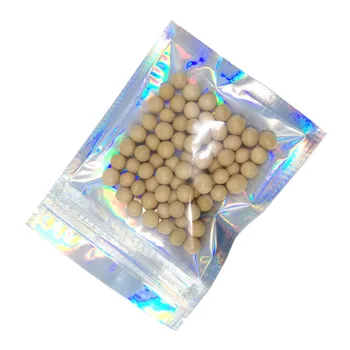 

1000Pcs/lot DHL Wholesale Clear Laser Aluminum Foil Heat Seal Zipper Package Pouch Mylar Food Beans Retails Ziplock Packing Bags