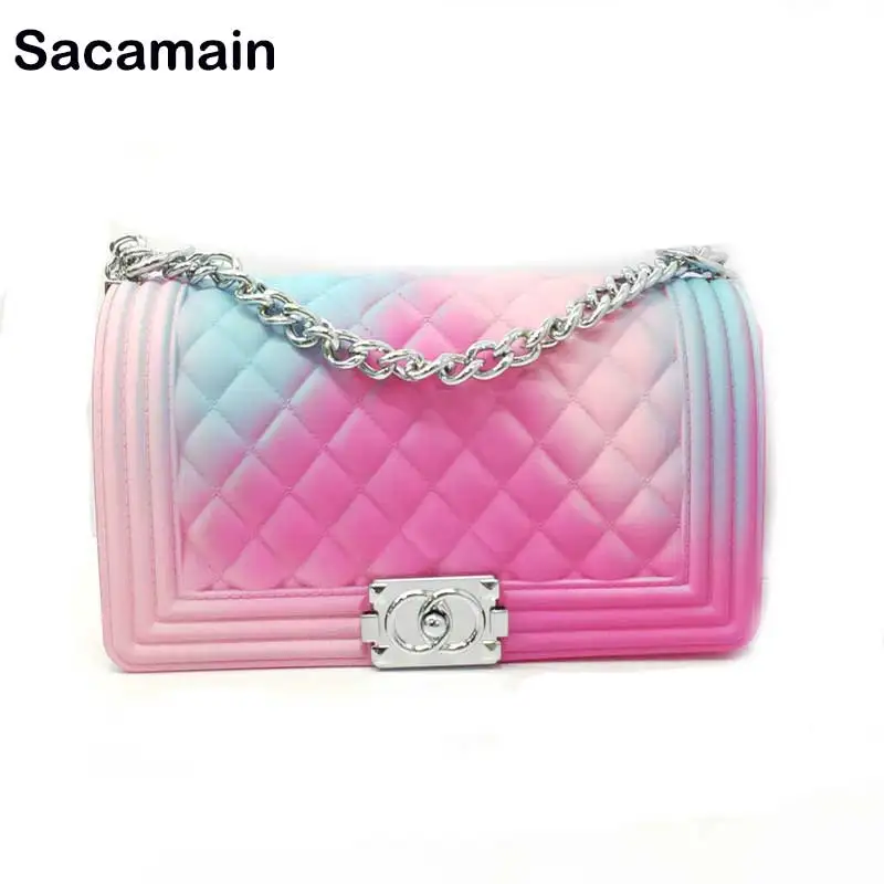 Factory Direct Sale New Pvc Bags Transparent Silver Chain Jelly Bags for Women Flap Cover Casual Crossbody Bags Drop Shipping
Factory Direct Sale New Pvc Bags Transparent Silver Chain Jelly Bags for Women Flap Cover Casual Crossbody Bags Drop Shipping