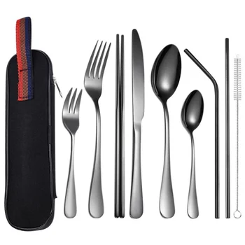 9Pcs Dinnerware Set Stainless Steel Tableware Set Knife Fork Spoon Flatware Set Dishwasher Safe Cutlery Set Gift Box For Travel
9Pcs Dinnerware Set Stainless Steel Tableware Set Knife Fork Spoon Flatware Set Dishwasher Safe Cutlery Set Gift Box For Travel