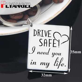 FLYANGEL Fashion Keychain Jewelry Engraved Drive Safe I Need You In My Life Stainless steel Car Key Tag For Lover Couples Gifts
FLYANGEL Fashion Keychain Jewelry Engraved Drive Safe I Need You In My Life Stainless steel Car Key Tag For Lover Couples Gifts