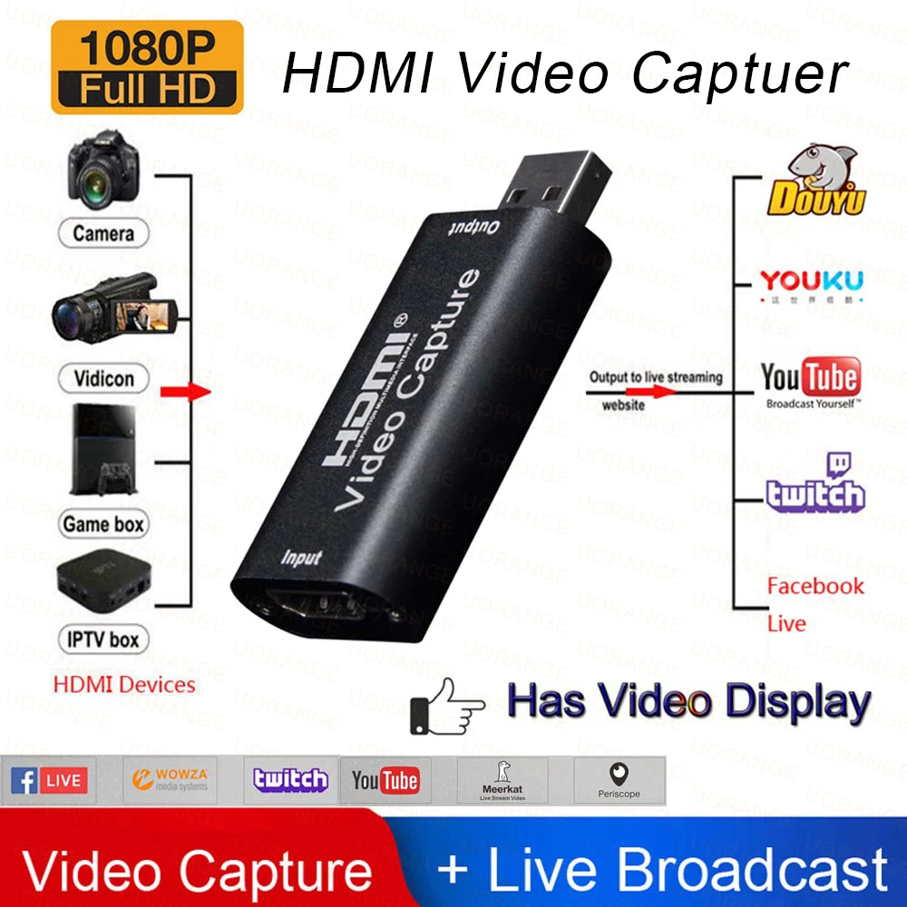 4K 1080p hdmi usb video capture card HDMI Video Grabber Record Box for PS4 Game DVD Camcorder Camera Recording Live Streaming PC
4K 1080p hdmi usb video capture card HDMI Video Grabber Record Box for PS4 Game DVD Camcorder Camera Recording Live Streaming PC