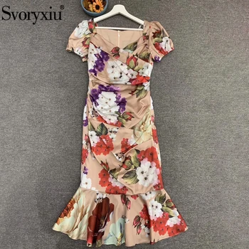 Svoryxiu Fashion Designer Summer Vintage Party Midi Dress Women V-Neck Floral Print Draped Glamorous Bodycon Mermaid Dresses
Svoryxiu Fashion Designer Summer Vintage Party Midi Dress Women V-Neck Floral Print Draped Glamorous Bodycon Mermaid Dresses