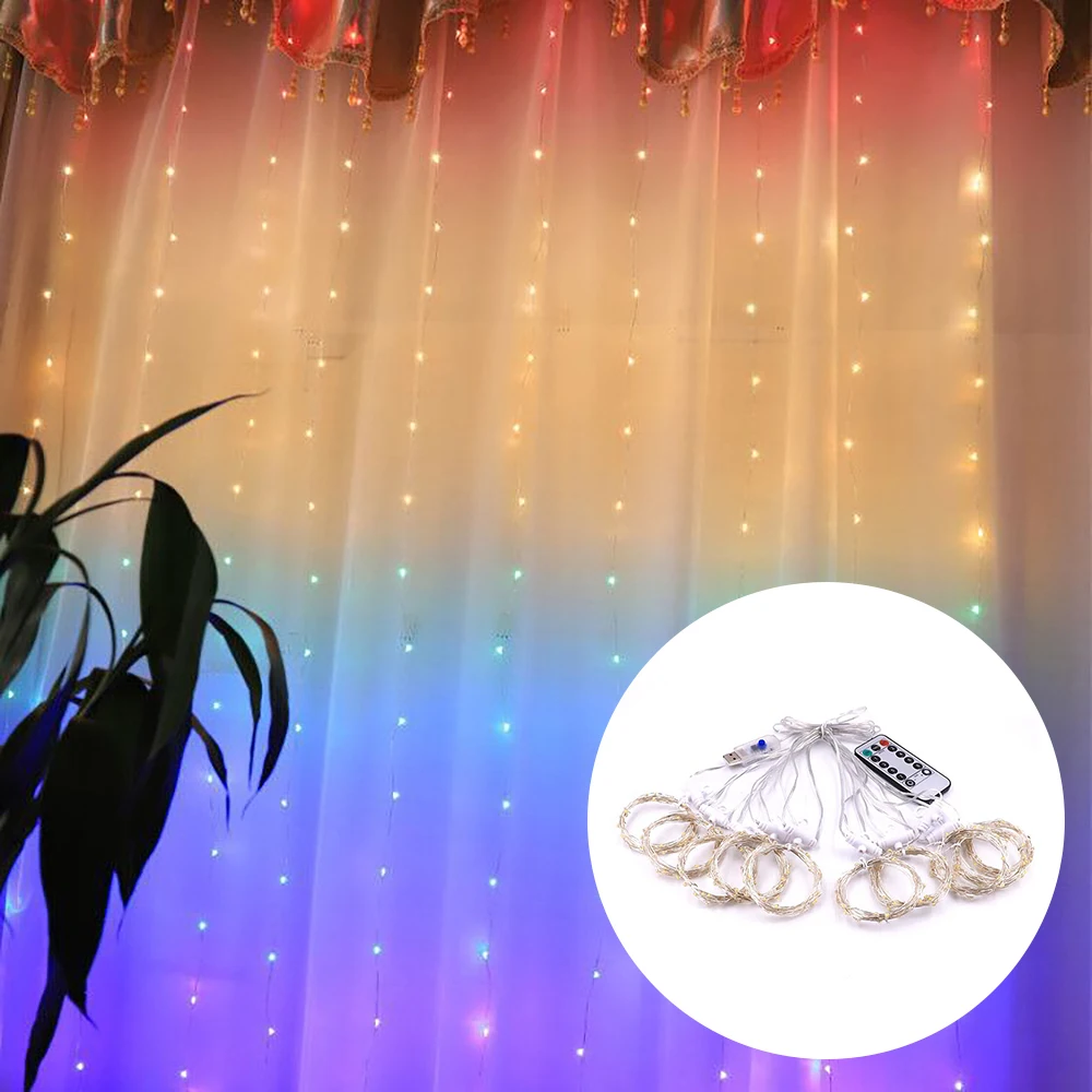 Remote Control Curtain Light Water-proof Safe LED Copper String Fairy Lights with Multi-colors Garland Bedroom Window Home Light
Remote Control Curtain Light Water-proof Safe LED Copper String Fairy Lights with Multi-colors Garland Bedroom Window Home Light