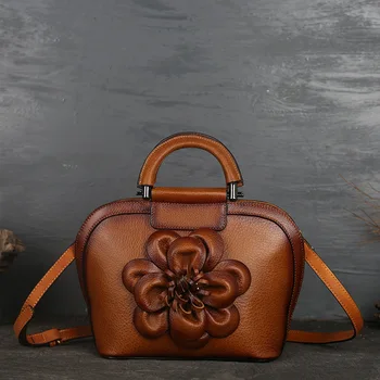 Genuine leather handbag retro embossed totem first layer cowhide women's handbag shoulder diagonal Retro female bag 
Genuine leather handbag retro embossed totem first layer cowhide women's handbag shoulder diagonal Retro female bag