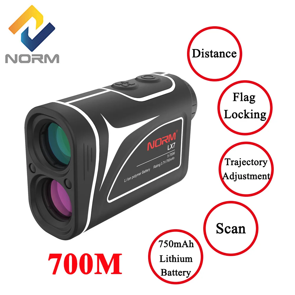 NORM LX7 Laser Rangefinder 700M for Golf Hunting Range Finder with Jolt and Slope Trajectory Compensation Distance Meter M/Y
NORM LX7 Laser Rangefinder 700M for Golf Hunting Range Finder with Jolt and Slope Trajectory Compensation Distance Meter M/Y