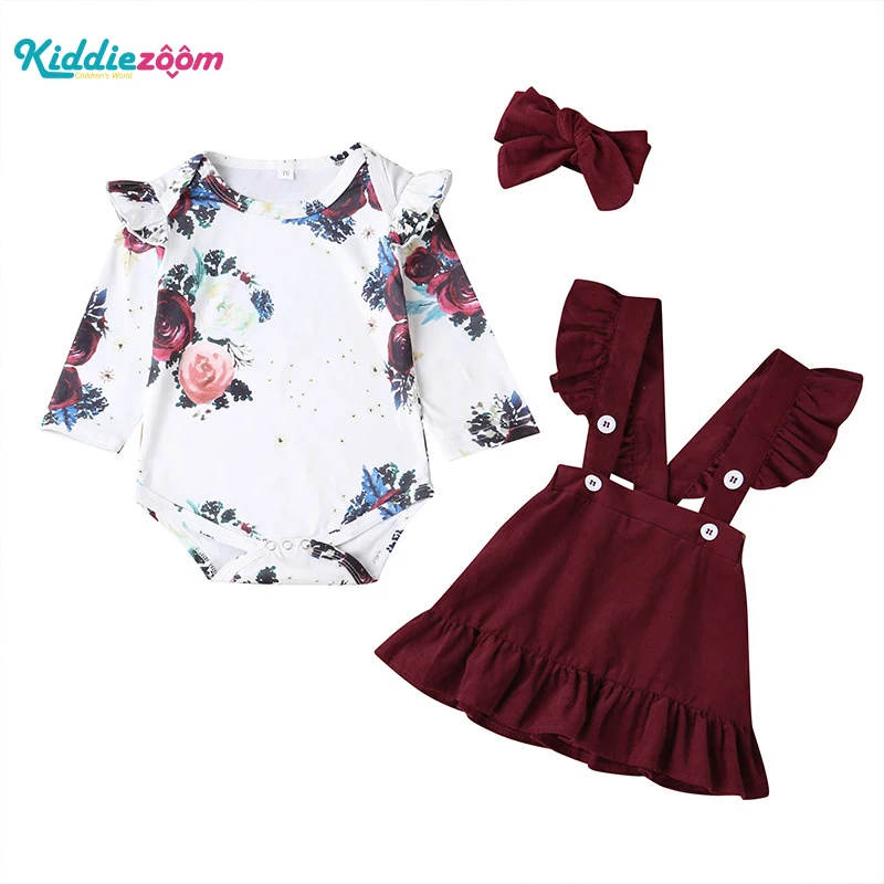 Фото Осеннее боди с длинным рукавом для маленьких девочек детское платье одежда