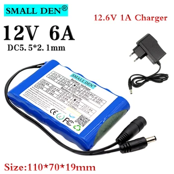 12V 6Ah 18650 rechargeable battery 6000mAh Li-ion battery pack LED light backup power audio battery + 12.6V 1A charger
12V 6Ah 18650 rechargeable battery 6000mAh Li-ion battery pack LED light backup power audio battery + 12.6V 1A charger