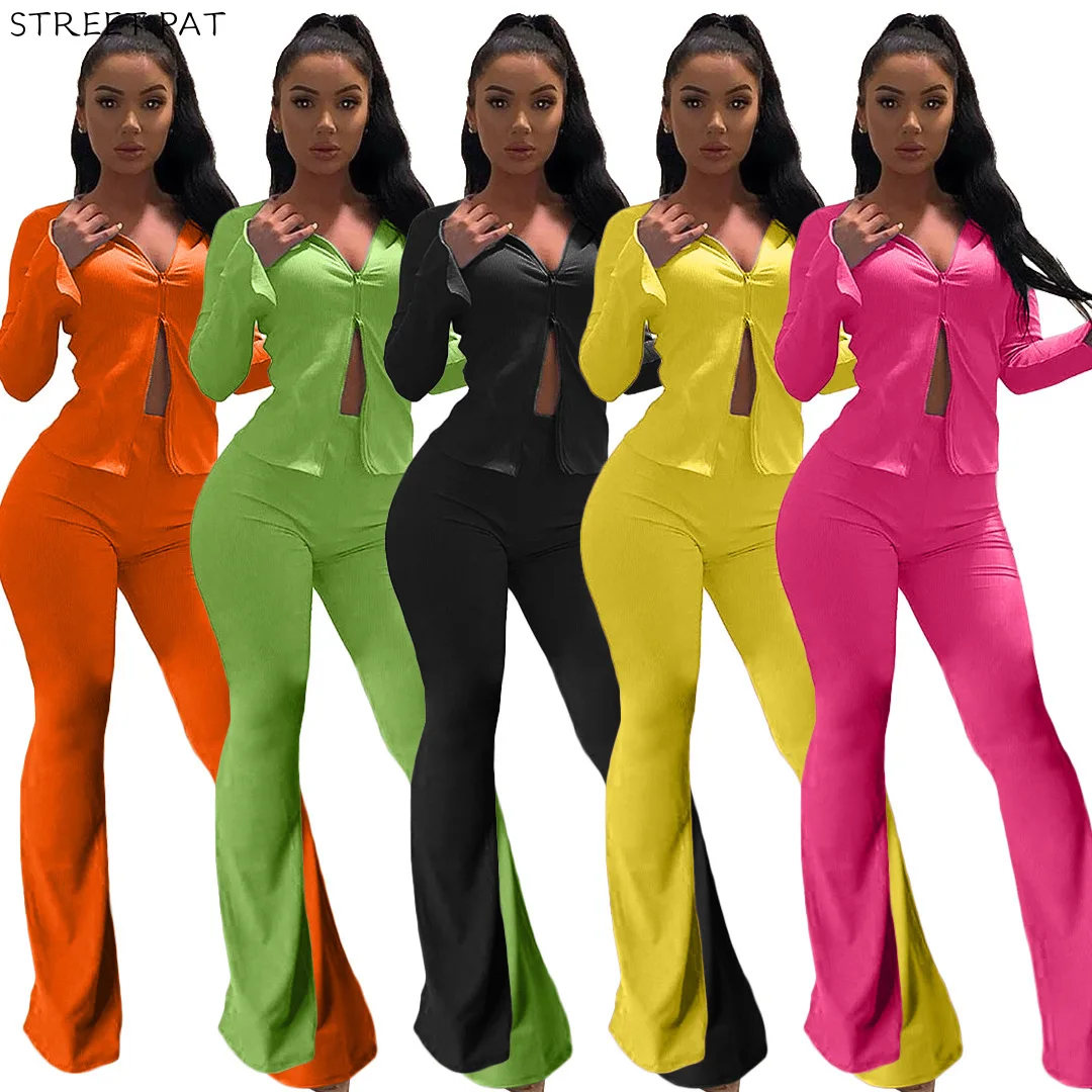 Autumn Sexy Club 2 Piece Set Women Tracksuit Solid Crop Top Flare Pants Stacked Leggings Sweatpants Outfits Women Sets
Autumn Sexy Club 2 Piece Set Women Tracksuit Solid Crop Top Flare Pants Stacked Leggings Sweatpants Outfits Women Sets