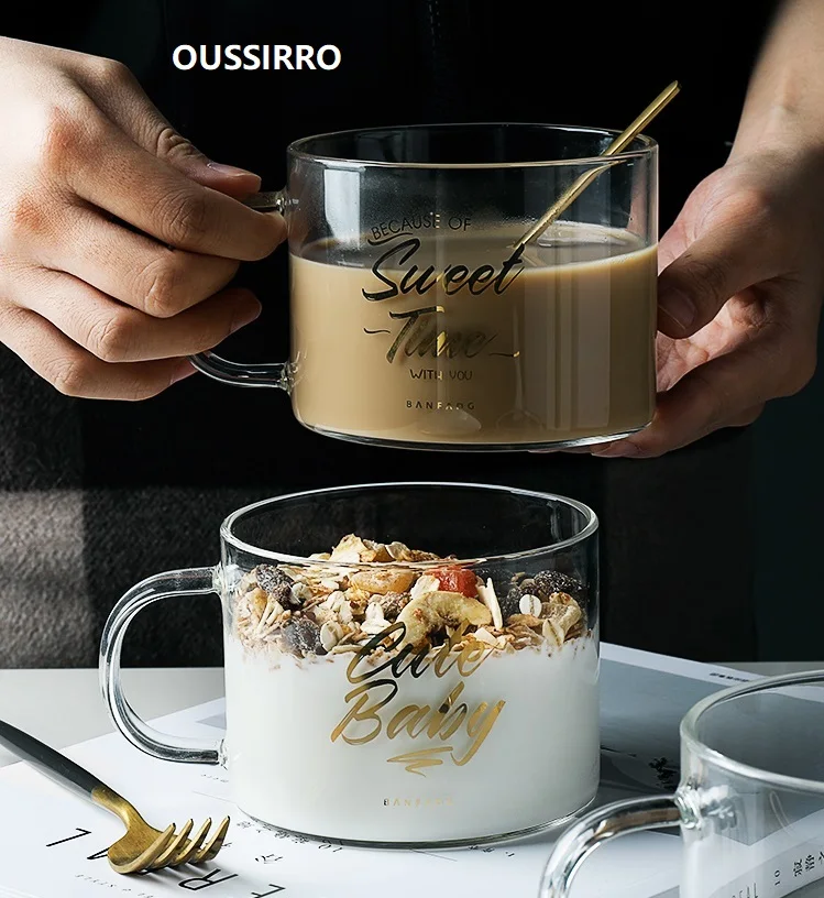 OUSSIRRO Creative Transparent Double Anti-Scald Letter Large Glass Cup Handle Mug office Dessert Tea Cup Breakfast
OUSSIRRO Creative Transparent Double Anti-Scald Letter Large Glass Cup Handle Mug office Dessert Tea Cup Breakfast
