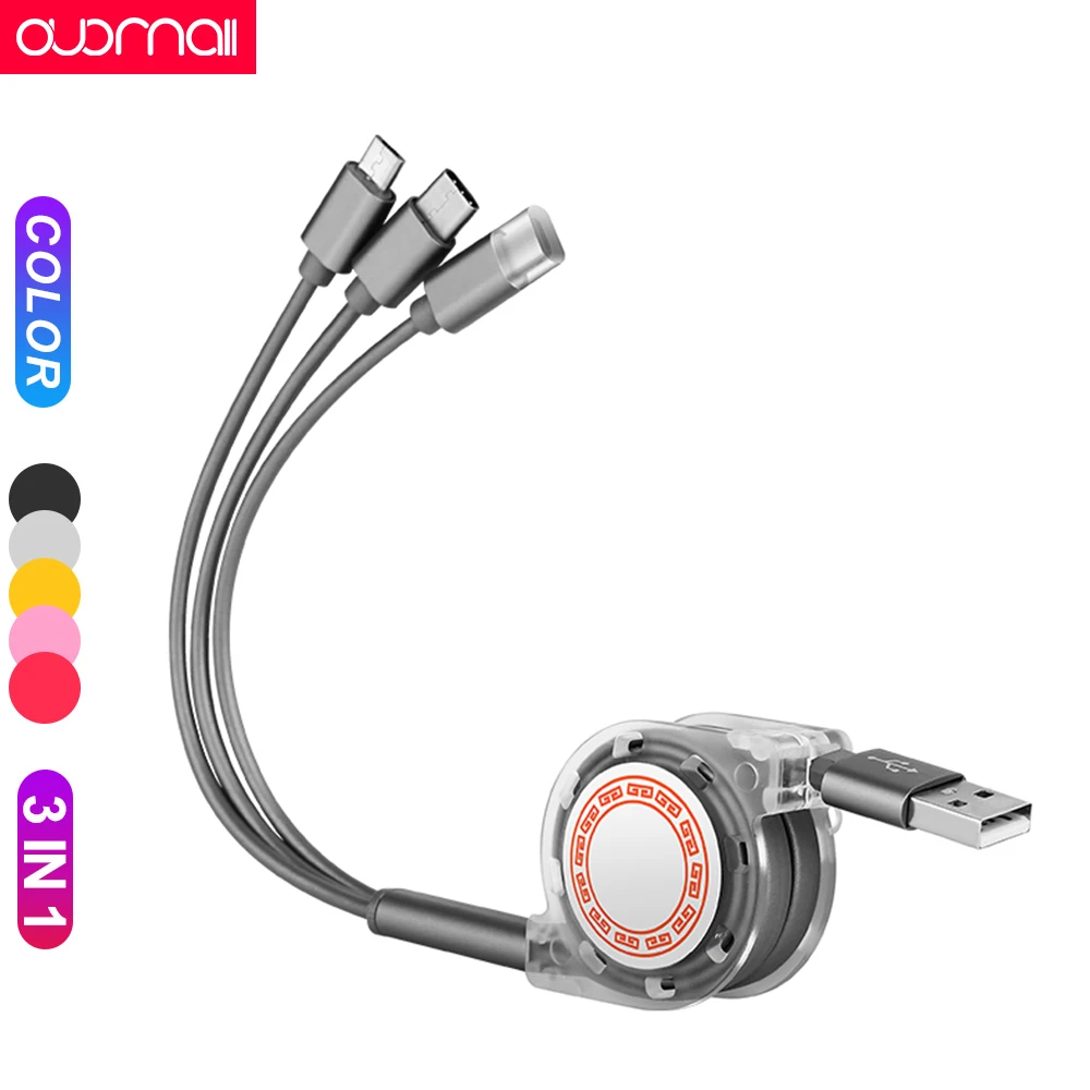 3A USB fast charging cable 3-in-1 for redmi Note7/huawei P30/Honor 20 Type c for iPhone 8 6 7Plus for Samsung s10/9 note9 micro
3A USB fast charging cable 3-in-1 for redmi Note7/huawei P30/Honor 20 Type c for iPhone 8 6 7Plus for Samsung s10/9 note9 micro