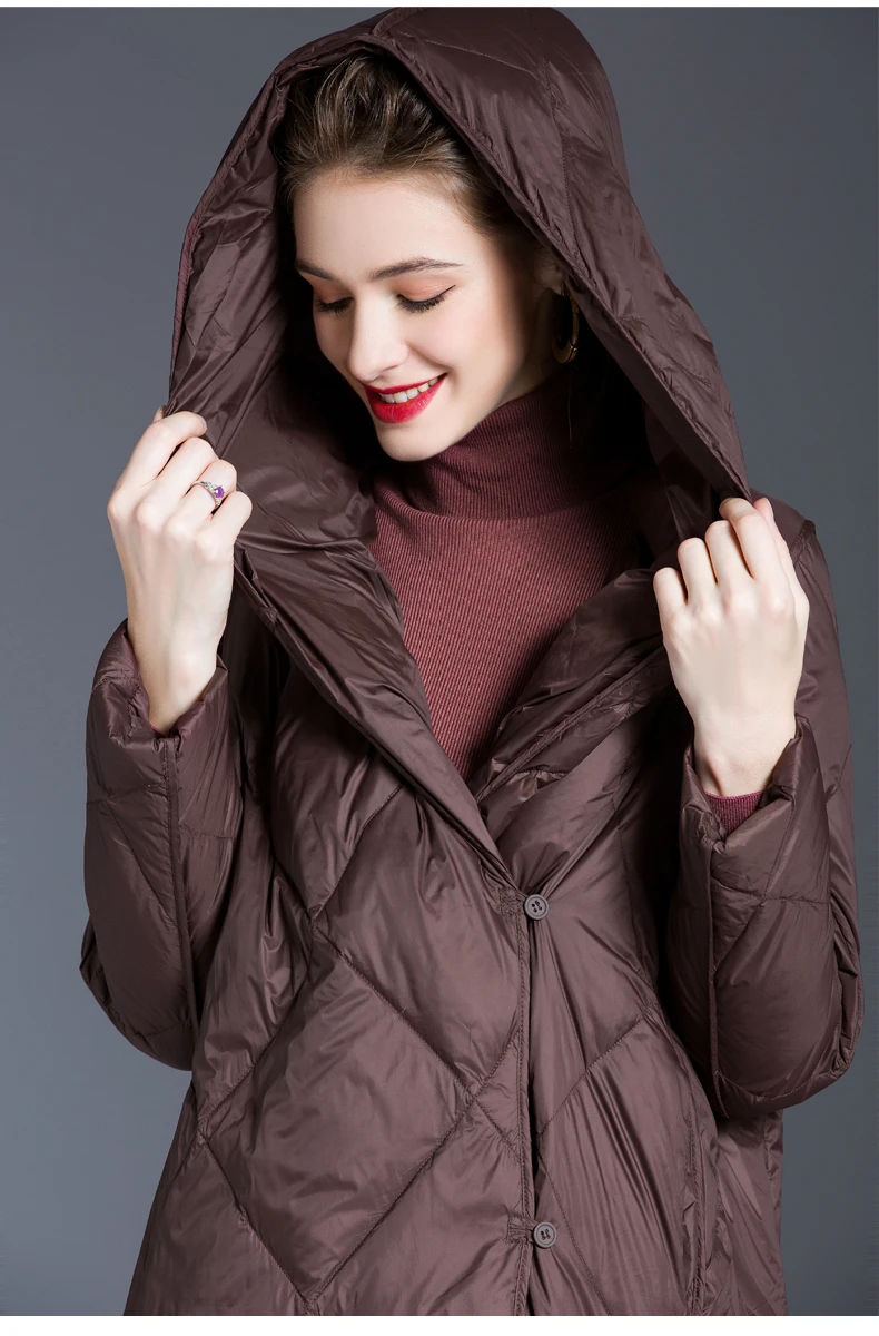 Womens Down Jacket for Women Winter 2020 Light Down Coats Long Warm Puffer Jacket Clothing Hooded Parka Female Loose outerwear
