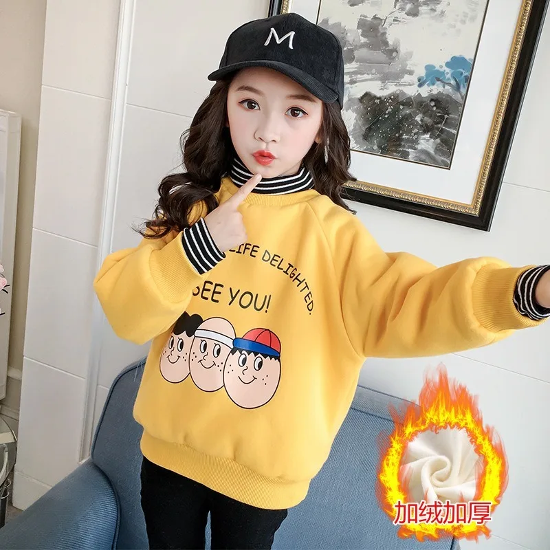 Teenage Girls Sweatshirt Kids Girl Sweater Winter Clothes Cashmere Thickening Children Keep Warm High Collar Bottoming Shirt 
Teenage Girls Sweatshirt Kids Girl Sweater Winter Clothes Cashmere Thickening Children Keep Warm High Collar Bottoming Shirt