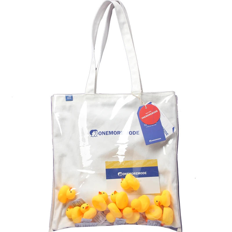 Fashion Canvas Bag Transparent Yellow Duck Pig Toys Casual Tote Plastic TPU Women's Shoulder Bags Student female bag
Fashion Canvas Bag Transparent Yellow Duck Pig Toys Casual Tote Plastic TPU Women's Shoulder Bags Student female bag