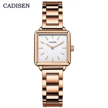 

CADISEN Fashion Square Watches Ladies Women Luxury Simple Analog Quartz Watch Female Steel Waterproof Business Wristwatch CS2043