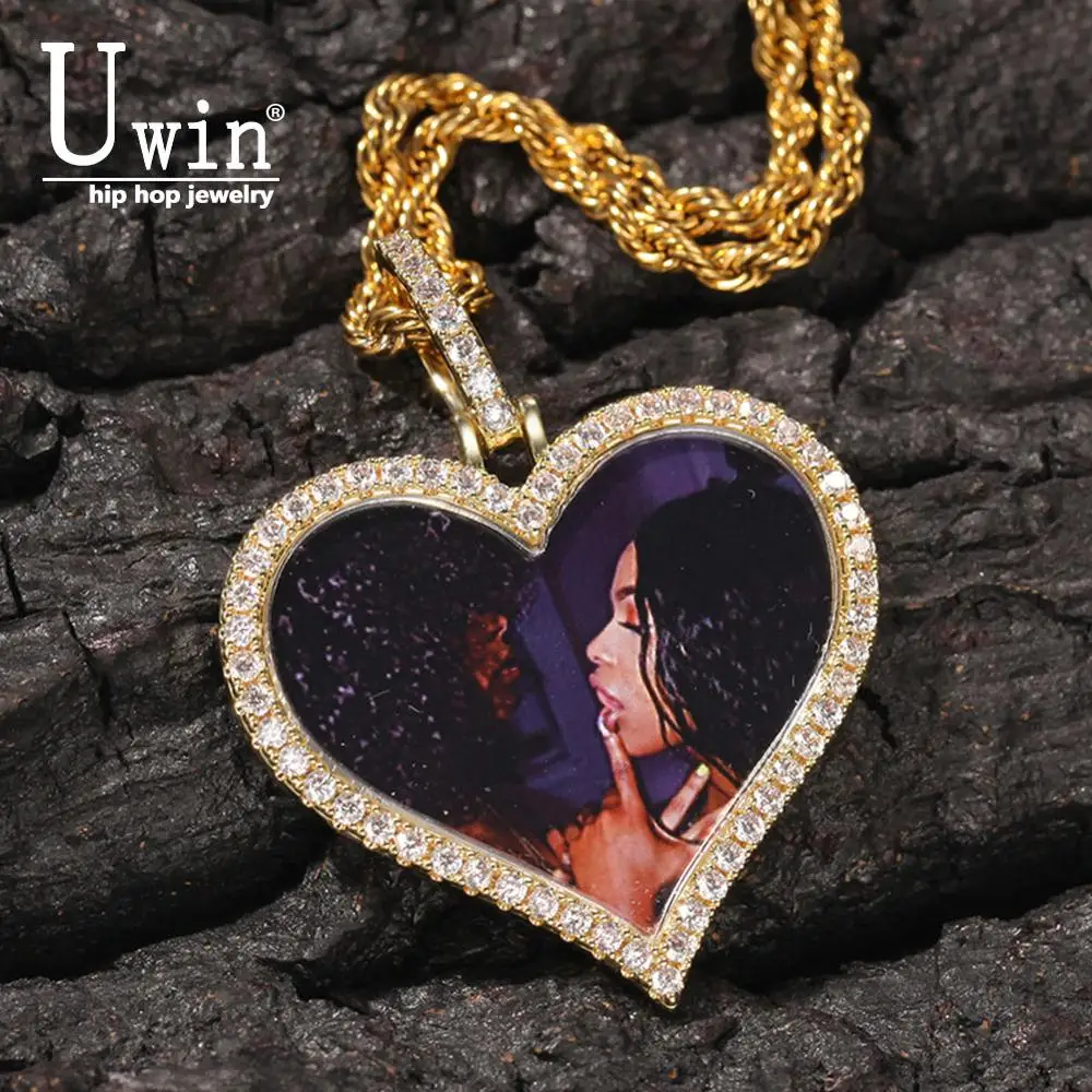 Uwin Custom Photo Necklace Heart Men Charm HipHop Bling Iced Out Jewelry Solid back For Gift Tennis Chain
Uwin Custom Photo Necklace Heart Men Charm HipHop Bling Iced Out Jewelry Solid back For Gift Tennis Chain