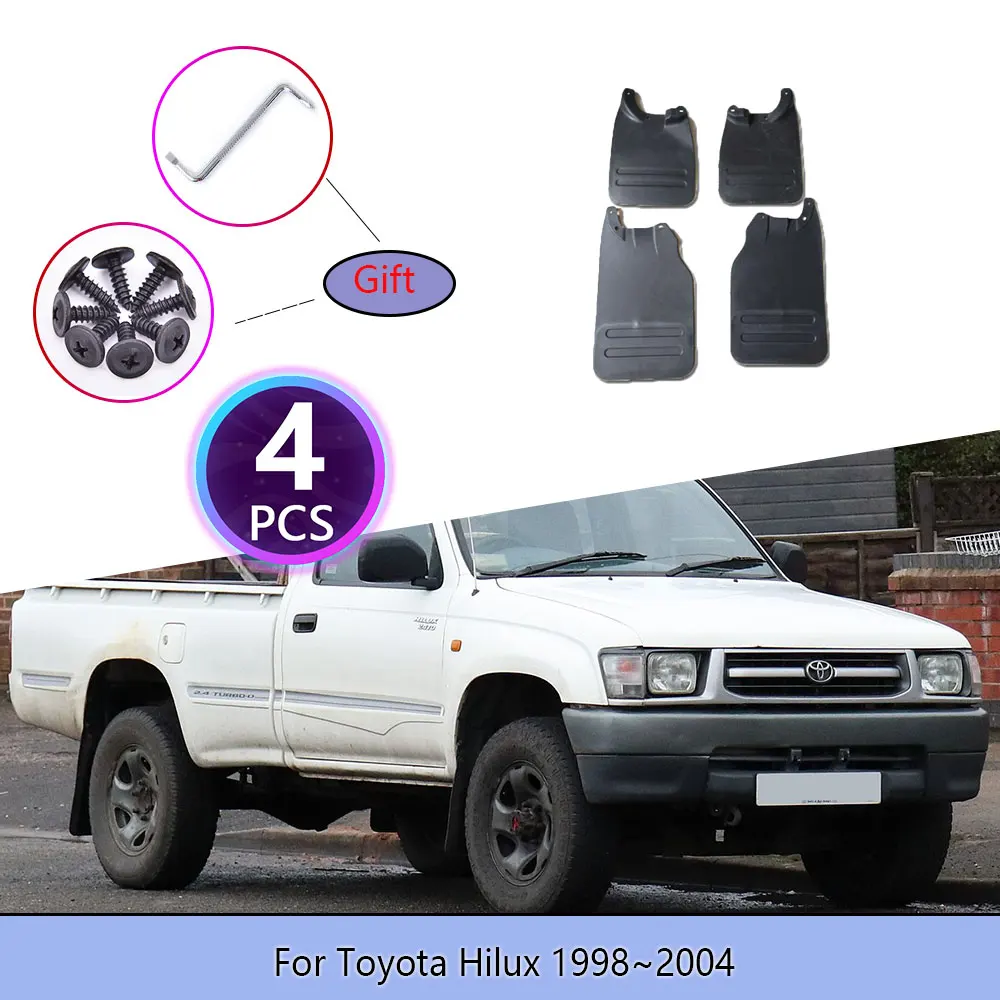 

4PCS Car Mudguards For Toyota Hilux 1998~2004 A Wrench to Screw Cladding Splash Mud Flaps Mudflap Wheel Flap Accessories 1997