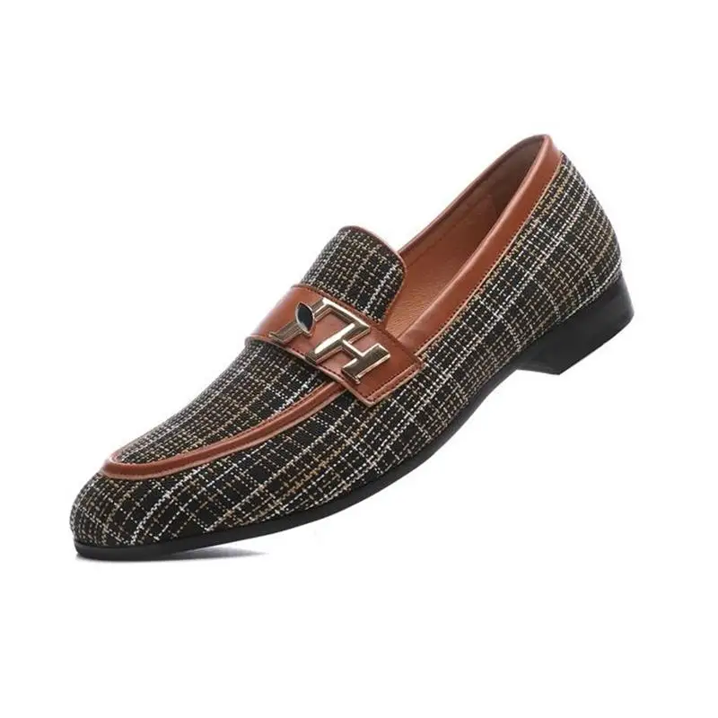 Men Shoes Casual Fashion Plaid Loafer with Gold Buckle Penny Slip-On Wedding Party Prom Shoes
Men Shoes Casual Fashion Plaid Loafer with Gold Buckle Penny Slip-On Wedding Party Prom Shoes