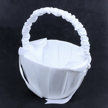 New White Satin Beaded Wedding Flower Girl Basket Bowknot Decor
New White Satin Beaded Wedding Flower Girl Basket Bowknot Decor