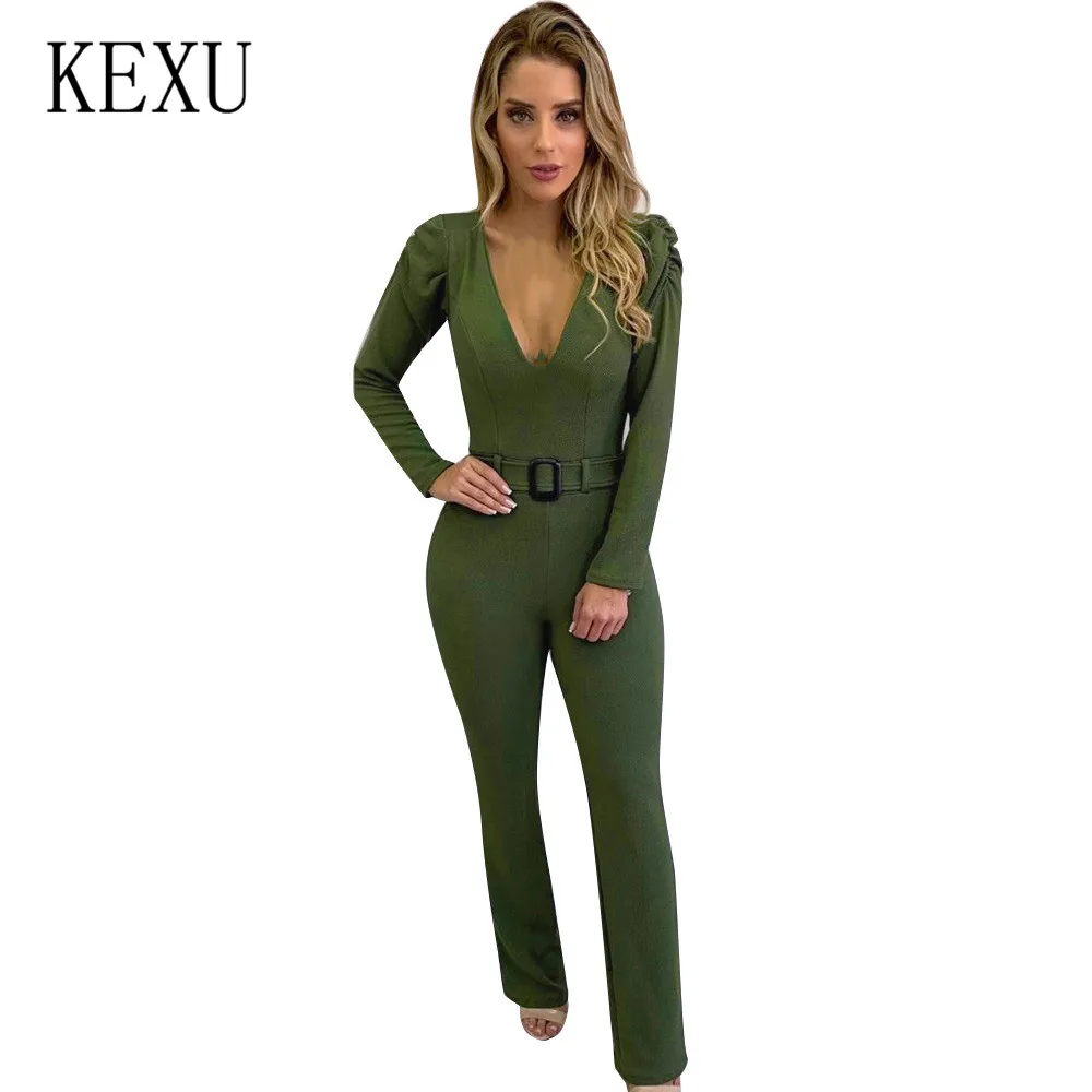 KEXE Explosion Temperament Ladies Long Sleeve Jumpsuits Sexy V-neck Court Puff Sleeves Playsuits Femme Formal Banquet Rompers 
KEXE Explosion Temperament Ladies Long Sleeve Jumpsuits Sexy V-neck Court Puff Sleeves Playsuits Femme Formal Banquet Rompers