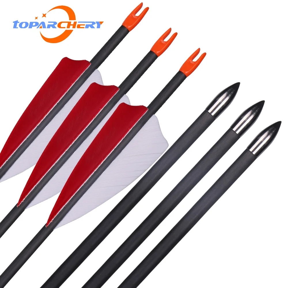 6/12 pcs carbon arrow of spine700 OD 6 mmTurkish true feather 30inch carbon arrow detachable arrow traditional bow hunting
6/12 pcs carbon arrow of spine700 OD 6 mmTurkish true feather 30inch carbon arrow detachable arrow traditional bow hunting