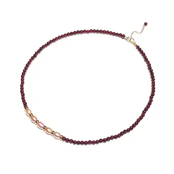 Lii Ji Red Garnet 3-4mm With Freshwater Pearl Pink Purple Color Beads 925 Sterling Silver Gold Plated Necklace 38cm
Lii Ji Red Garnet 3-4mm With Freshwater Pearl Pink Purple Color Beads 925 Sterling Silver Gold Plated Necklace 38cm