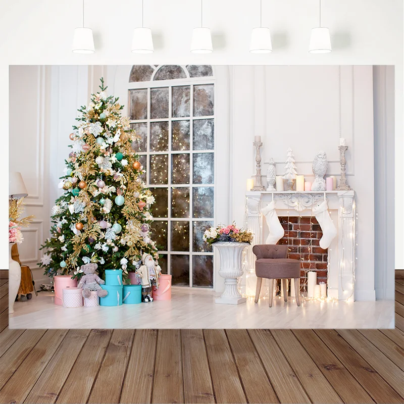 Photography Backdrops Christmas Tree Fireplace Gift Sock Candle White Decorative Wall Christmas Background For Photo Studio
Photography Backdrops Christmas Tree Fireplace Gift Sock Candle White Decorative Wall Christmas Background For Photo Studio