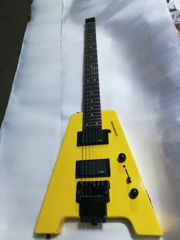 Top quality FPHL-3005 yellow color solid body rosewood fretboard headless electric guitar, Free shipping 
Top quality FPHL-3005 yellow color solid body rosewood fretboard headless electric guitar, Free shipping