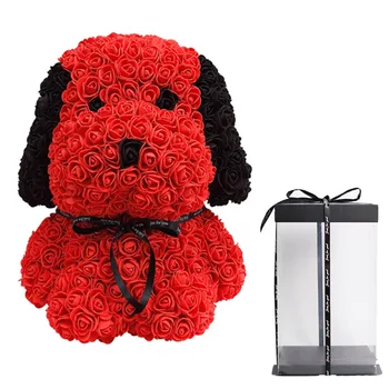Hot Free Shipping 25cm Rose Huba dog Teddy Bear Rose Flower Artificial Decoration Christmas Gifts For Women Valentines Gift 
Hot Free Shipping 25cm Rose Huba dog Teddy Bear Rose Flower Artificial Decoration Christmas Gifts For Women Valentines Gift