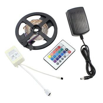 LED Light Strips 16.5 ft/5 m - 300 LEDs + 24 control keys - w/ power supply - w/ fitted 
LED Light Strips 16.5 ft/5 m - 300 LEDs + 24 control keys - w/ power supply - w/ fitted