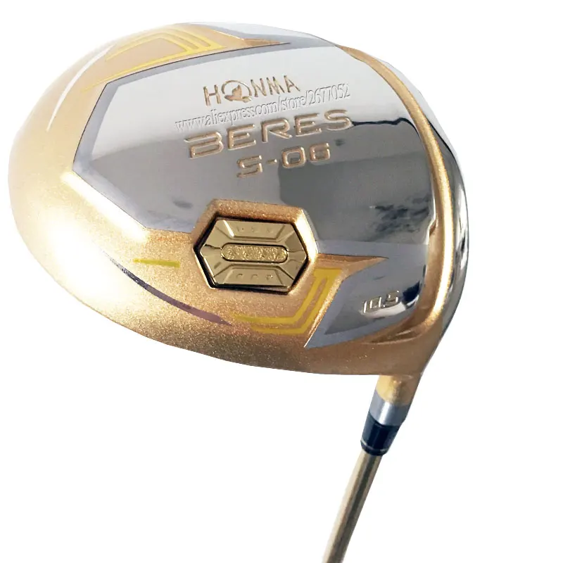 

New Gold Golf driver HONMA S-06 4star driver Golf clubs 9.5 or 10.5 loft Golf Graphite shaft and headcover Cooyute Free shipping